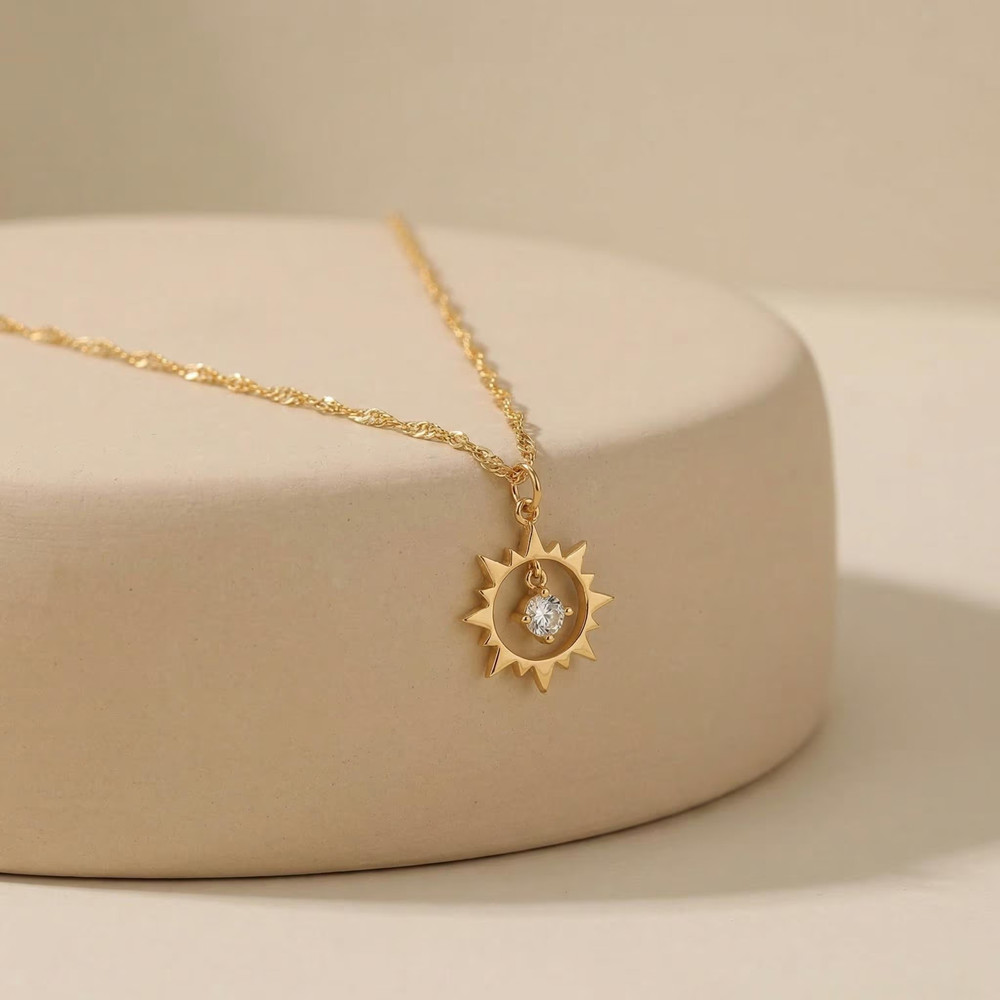 Custom Vintage Sun Necklace St - Birth Flower Necklace recension och pris