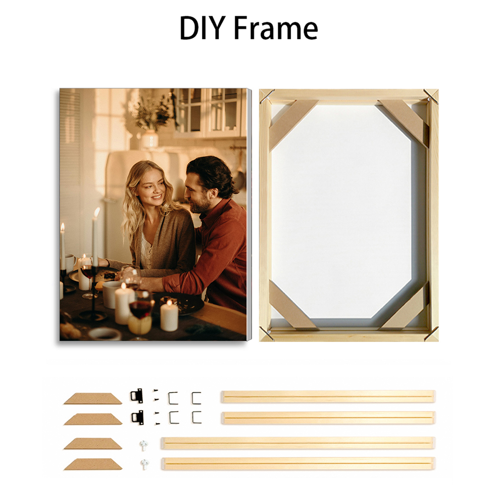 1 Pc Custom Photos with DIY Wo - Engraved Wood Frame recension och pris