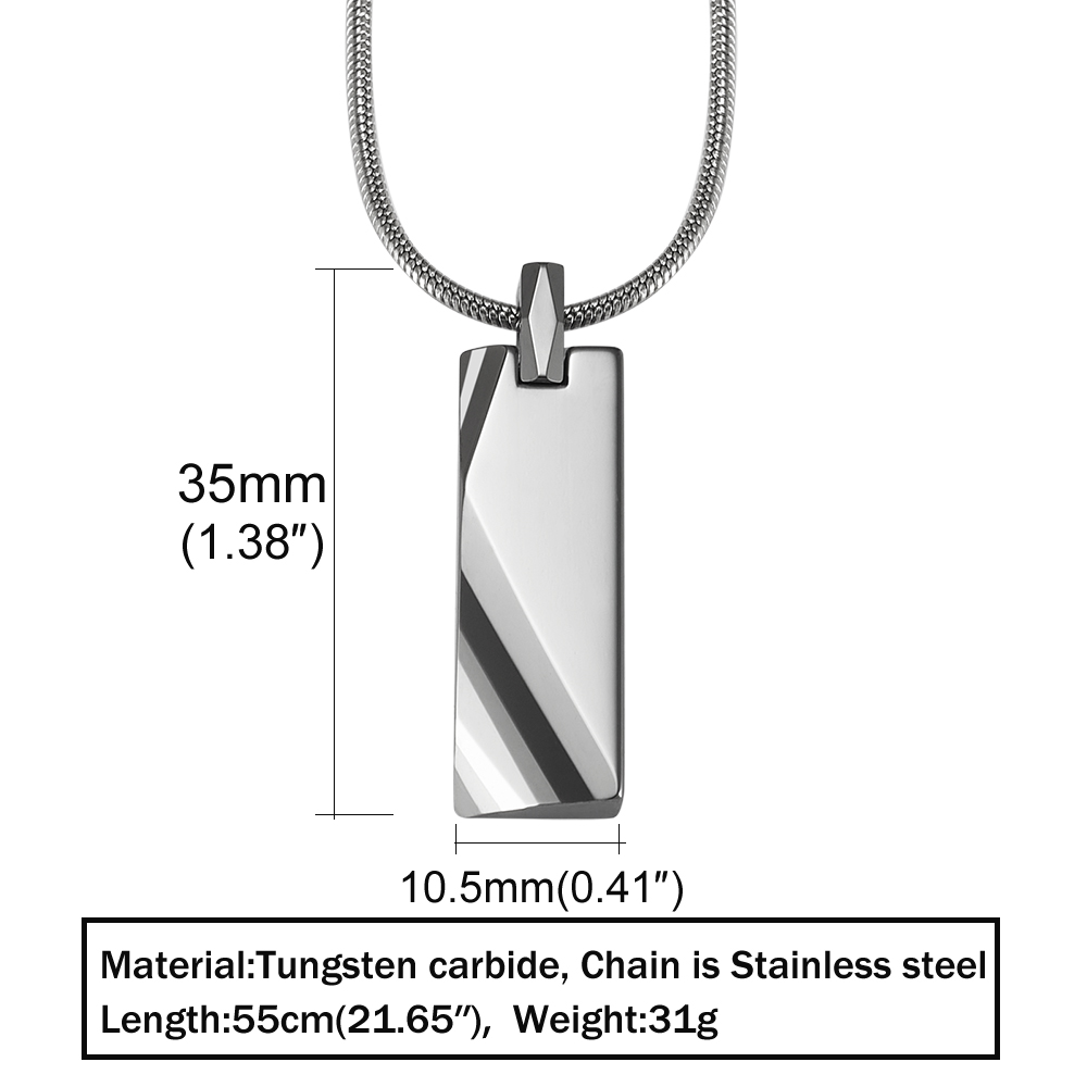 Tungsten Carbide Pendants Men  - Name Necklace Custom recension och pris