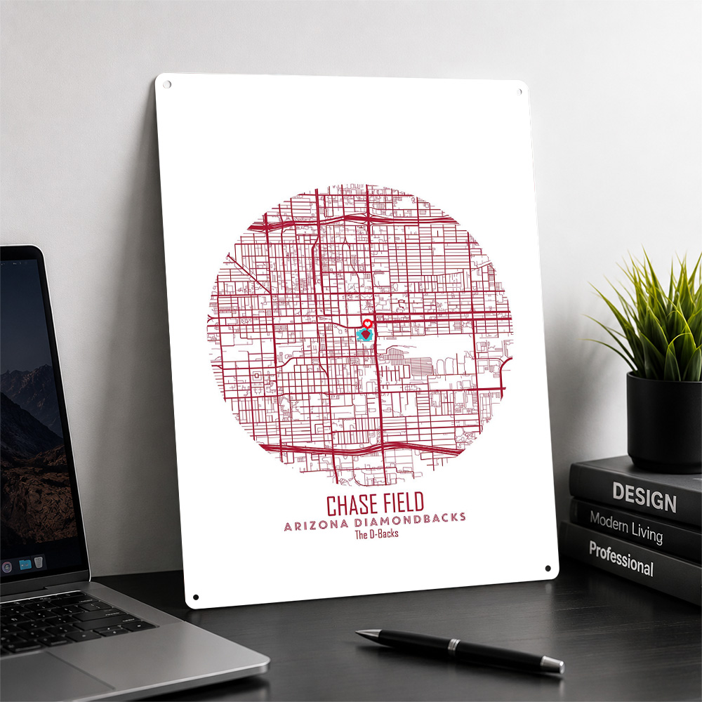 Chase Field Stadium Map Metal  - Custom Map Poster recension och pris