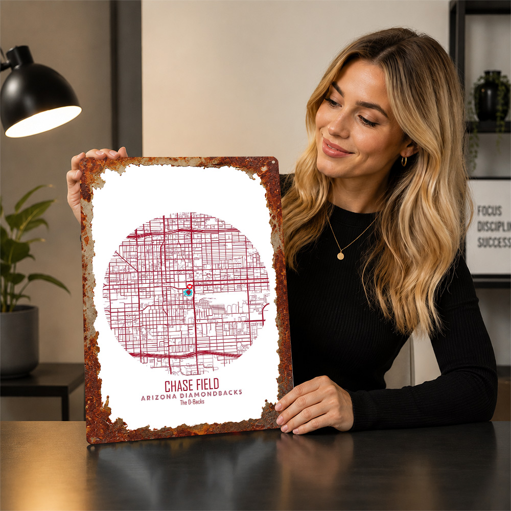 Chase Field Stadium Map Metal  - Custom Map Poster recension och pris