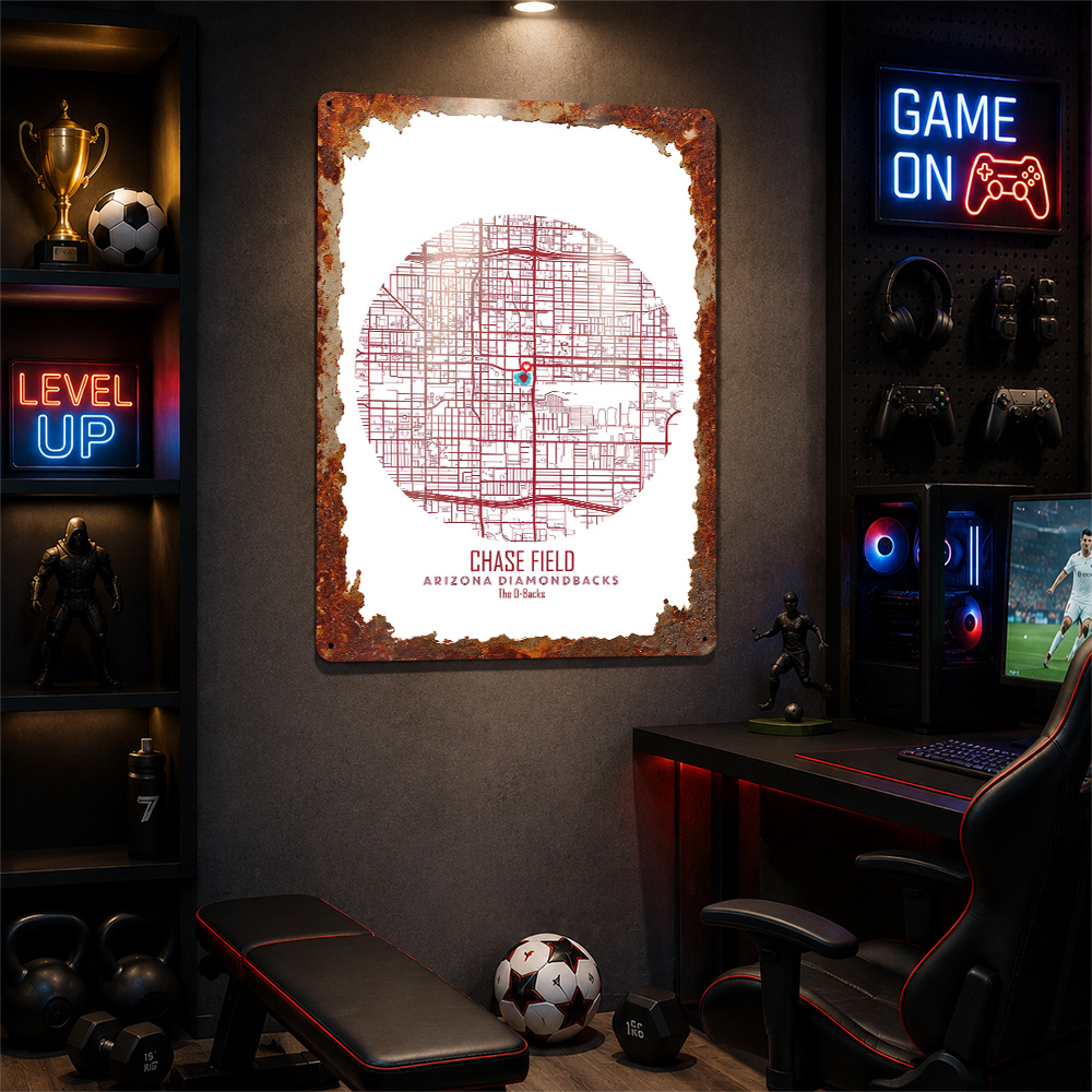 Chase Field Stadium Map Metal  - Custom Map Poster recension och pris