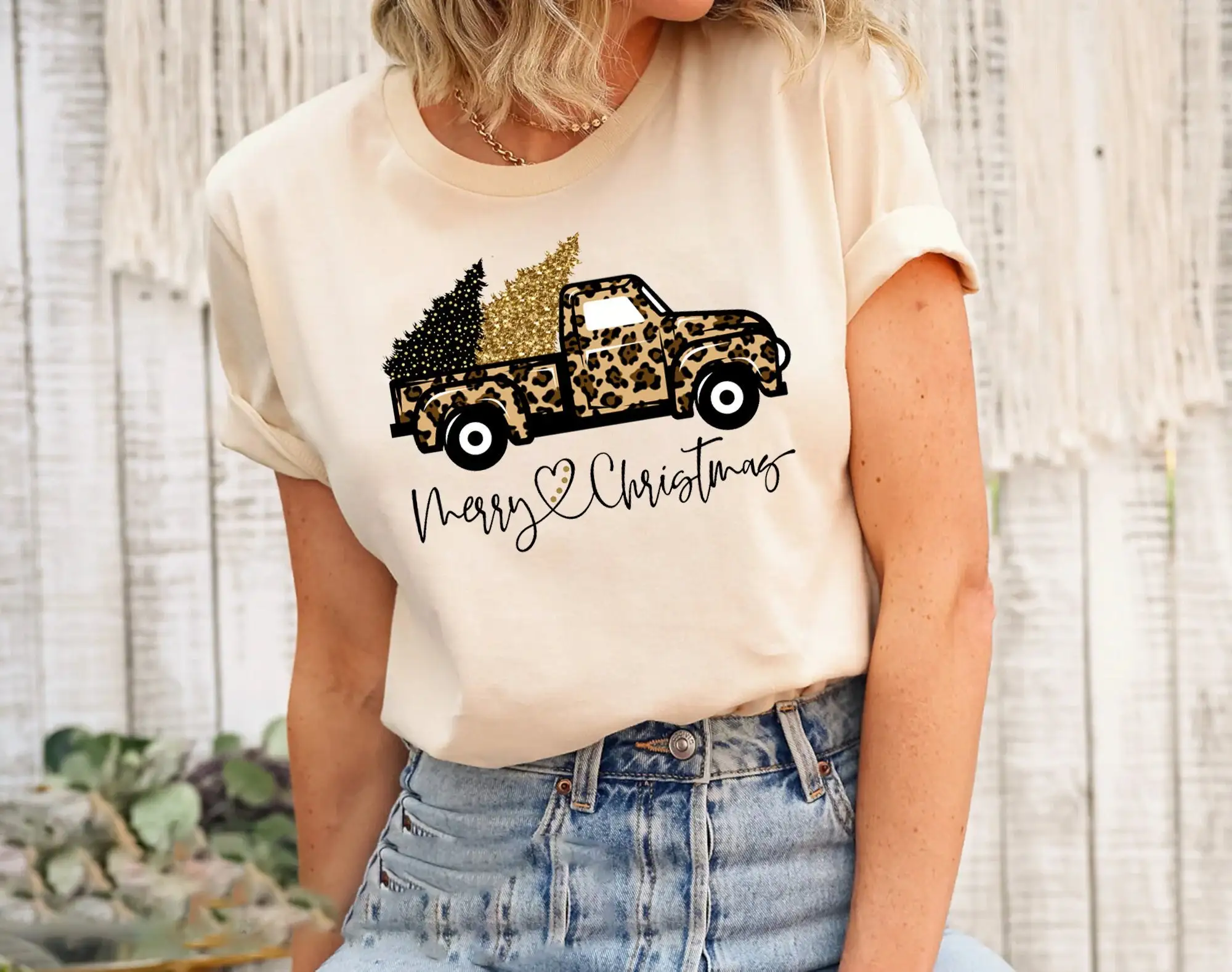 Christmas Truck T Shirt Leopar - Family Tree Print recension och pris