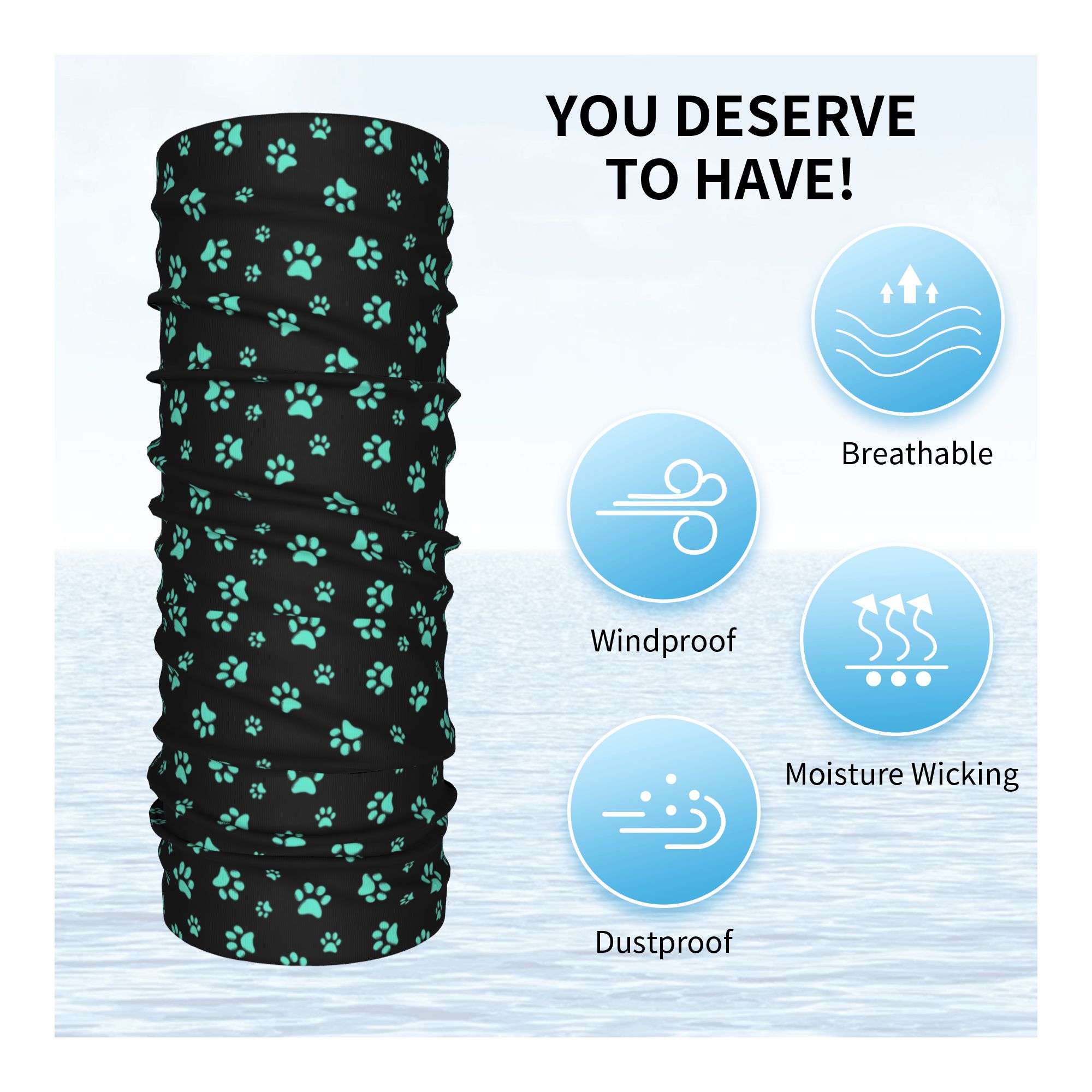 Custom Aqua Dog Paw Print Patt - Pet Portrait Custom recension och pris